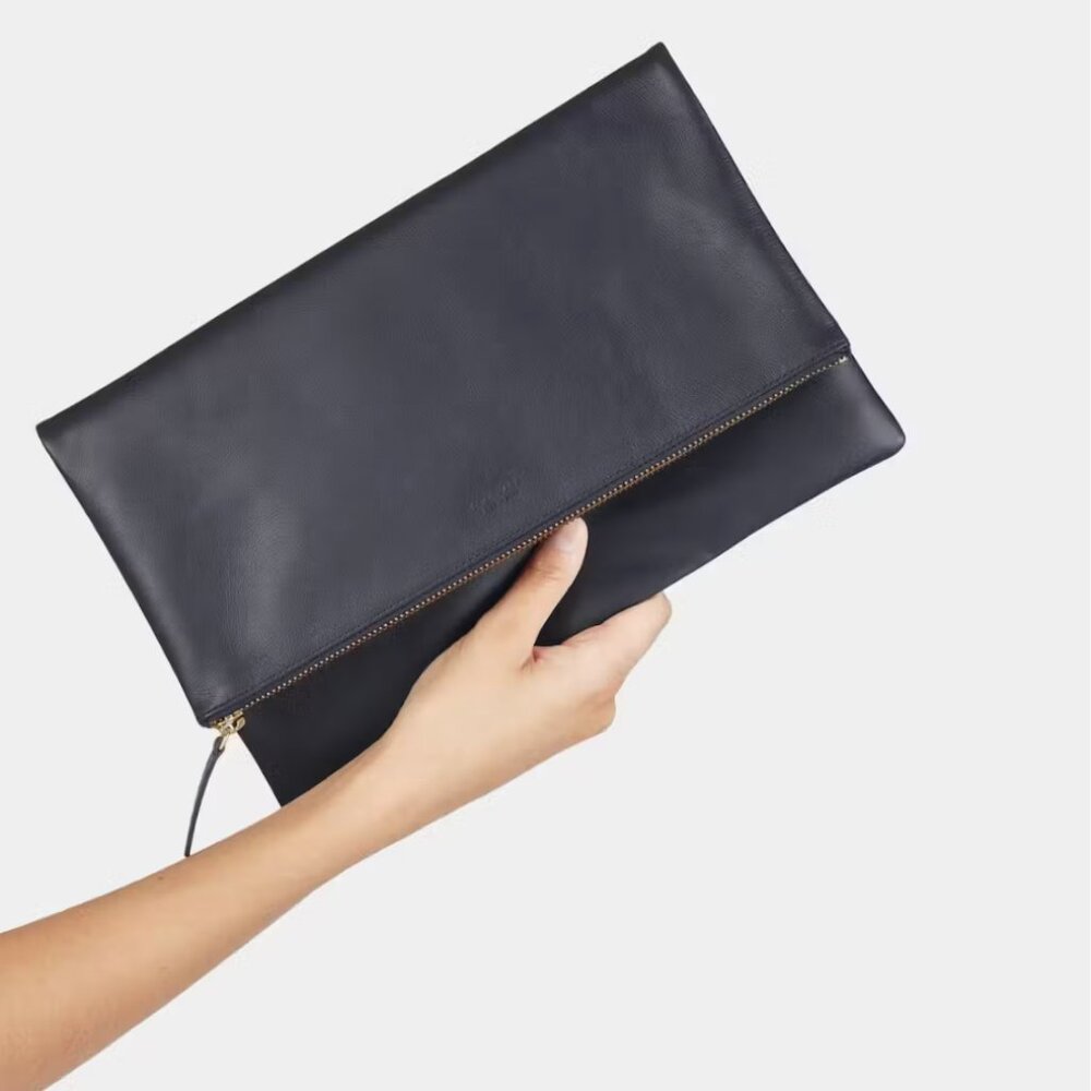 Everlane Foldover Pouch in Navy